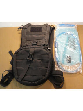 TETON BLACK COMFORT PADDED HYDRATION SYSTEM MOLLE II BACKPACK W/ NEW BLADDER